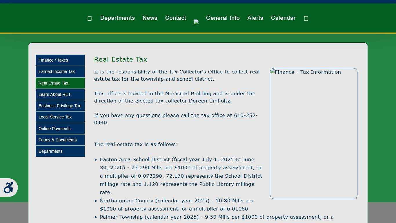 Finance - Real Estate Tax - Palmer Township