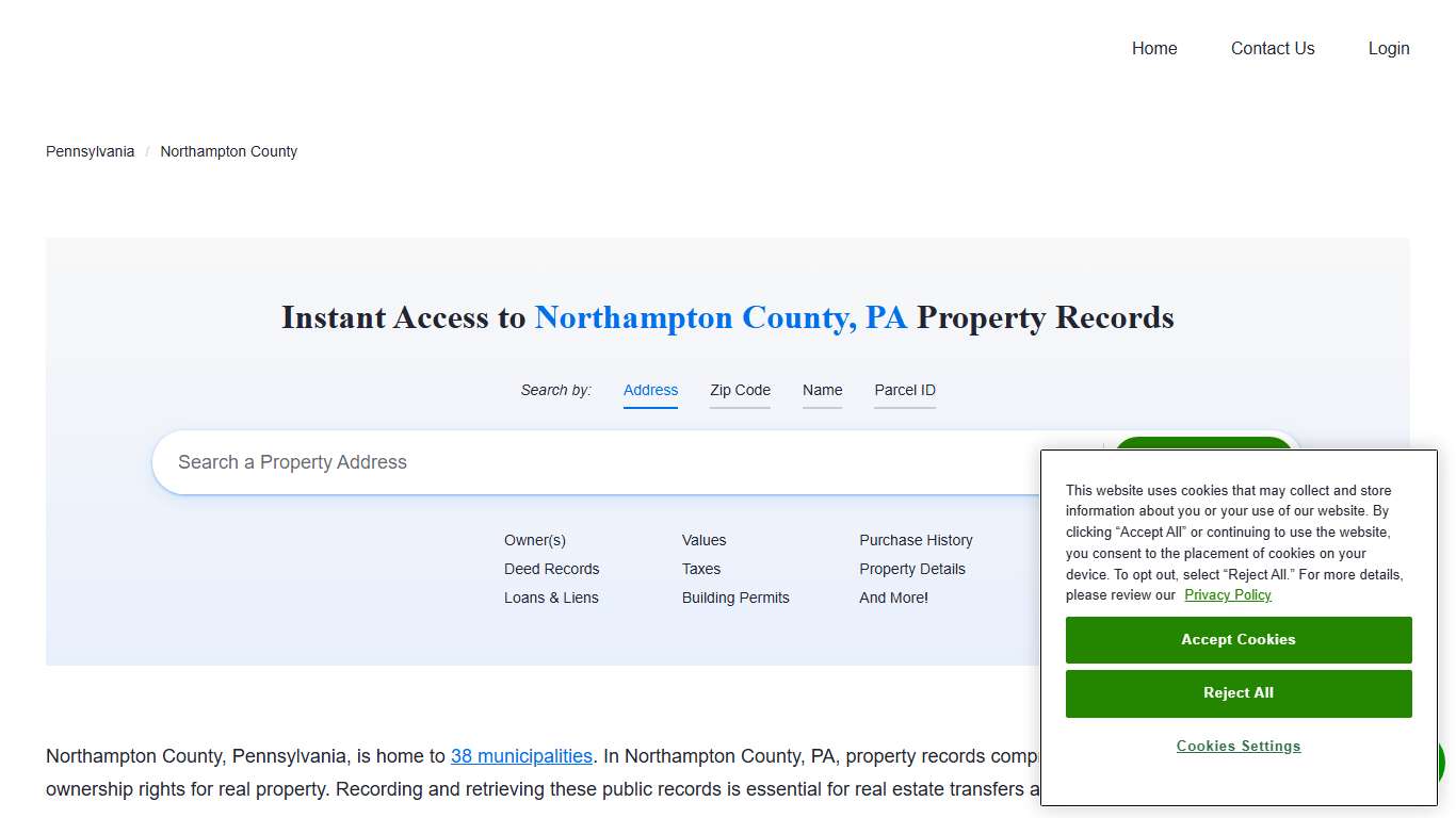 Northampton County, PA Property Records Owners, Deeds, Permits